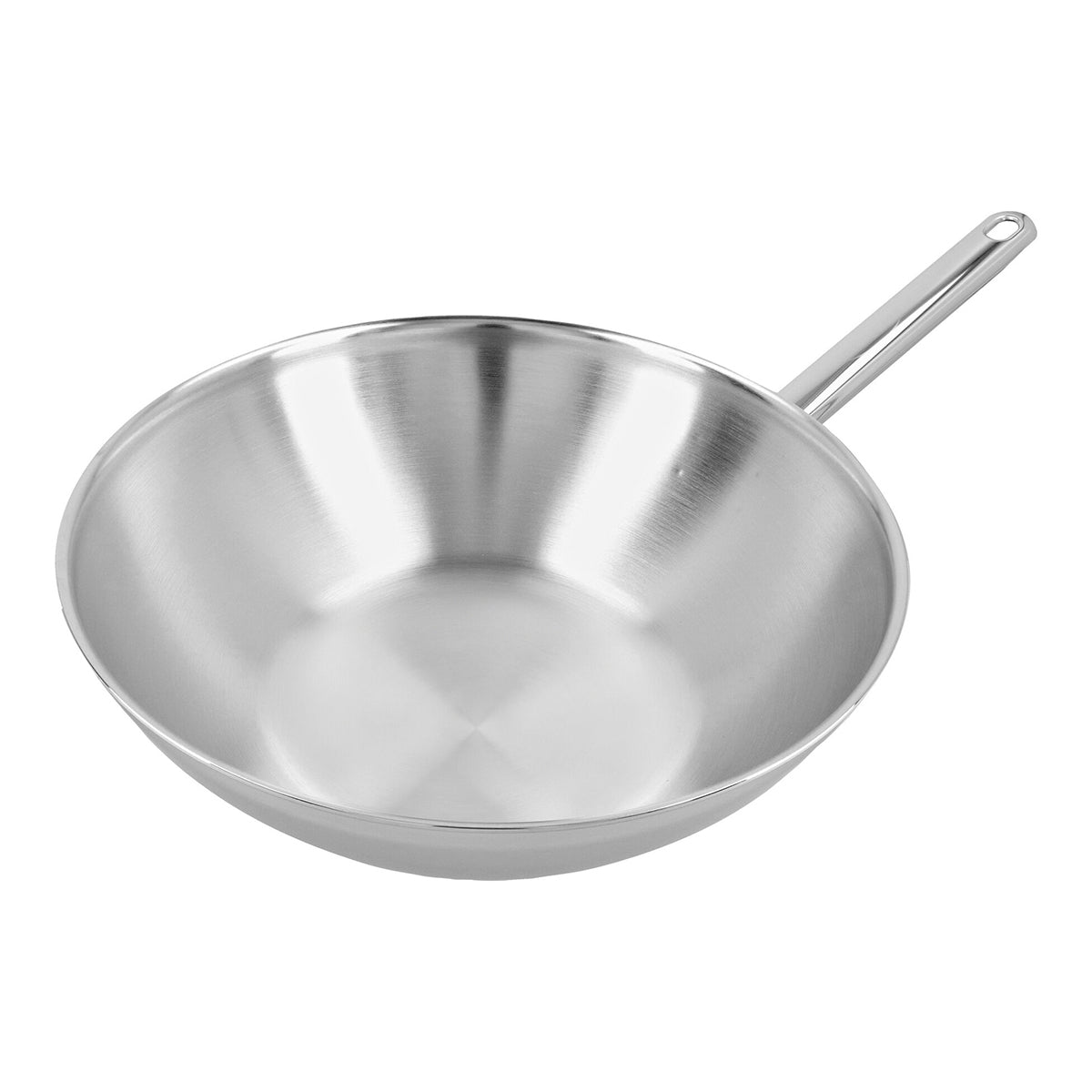 30cm Wok med flat bunn, 3,0l, 18/10 rustfrit stål - DEMEYERE APOLLO 7 - WOK - Me & Max AS