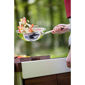 30cm Wok med flat bunn, 3,0l, 18/10 rustfrit stål - DEMEYERE APOLLO 7 - WOK - Me & Max AS