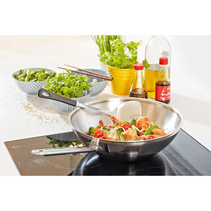 30cm Wok med flat bunn, 3,0l, 18/10 rustfrit stål - DEMEYERE APOLLO 7 - WOK - Me & Max AS