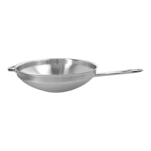 36cm Wok med flat bunn, ekstra håndtak, 6,0l, 18/10 rustfrit stål - DEMEYERE APOLLO 7 - WOK - Me & Max AS