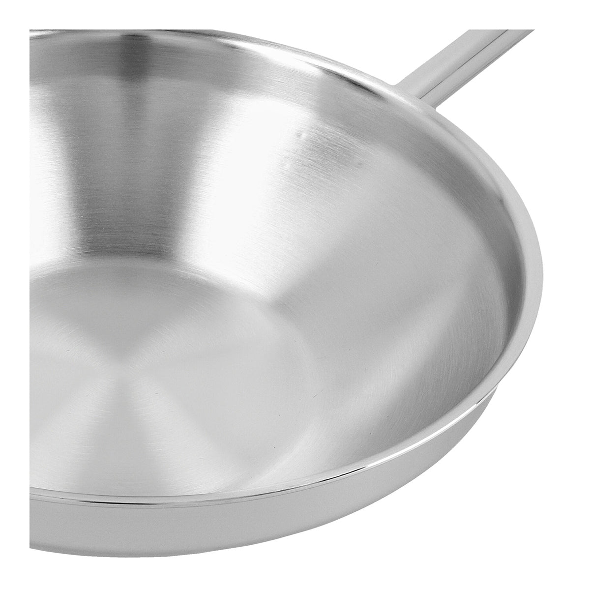36cm Wok med flat bunn, ekstra håndtak, 6,0l, 18/10 rustfrit stål - DEMEYERE APOLLO 7 - WOK - Me & Max AS