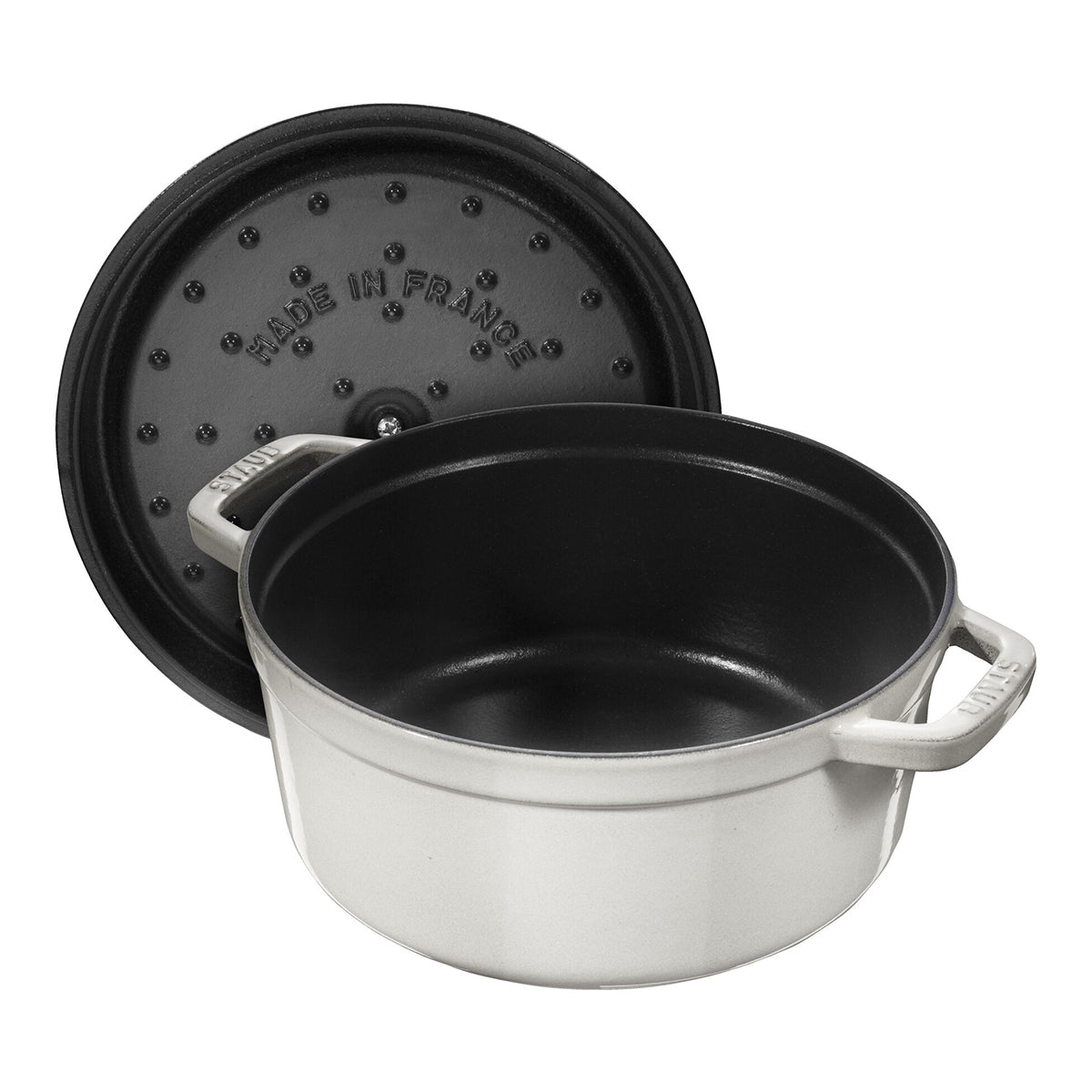 Cocotte Gryte 18cm / 1,7l, Rund, White Truffle, Støpejern - STAUB 🇫🇷 - GRYTE - Me & Max AS