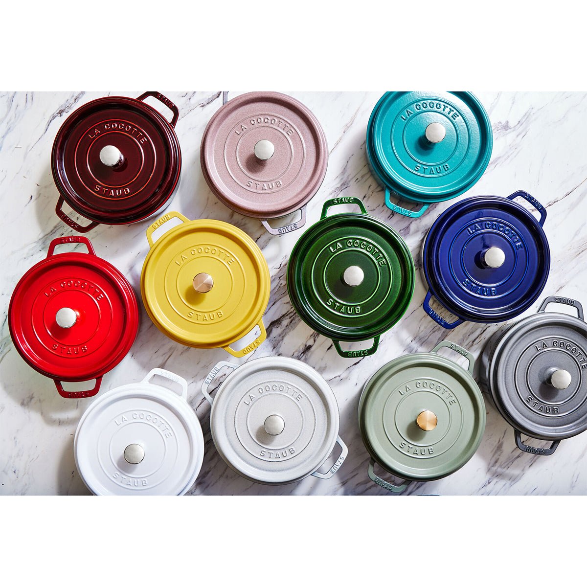 Cocotte Gryte 24cm / 3,7l, Rund, Kirsebærrød, Støpejern - STAUB 🇫🇷 - GRYTE - Me & Max AS