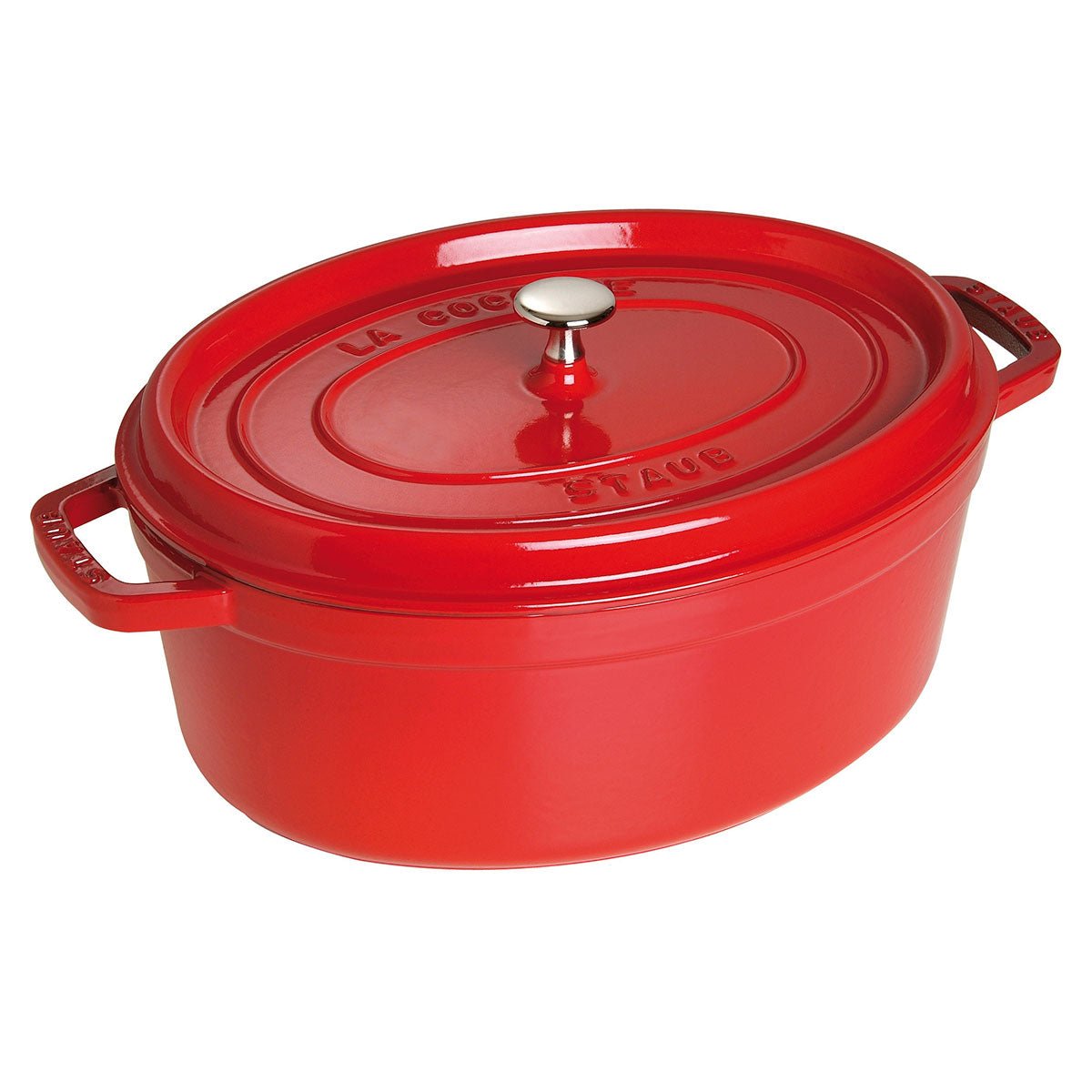 Cocotte Gryte 27 cm / 3,2 l, Oval, Rød, Støpejern - STAUB 🇫🇷 - GRYTE - Me & Max AS