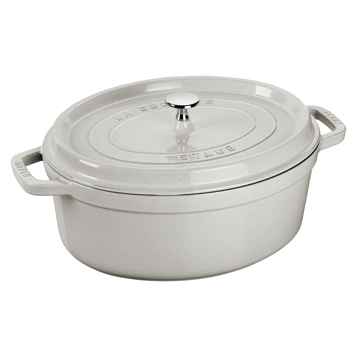 Cocotte Gryte 27 cm / 3,2l, Oval, White Truffle, Støpejern - STAUB 🇫🇷 - GRYTE - Me & Max AS