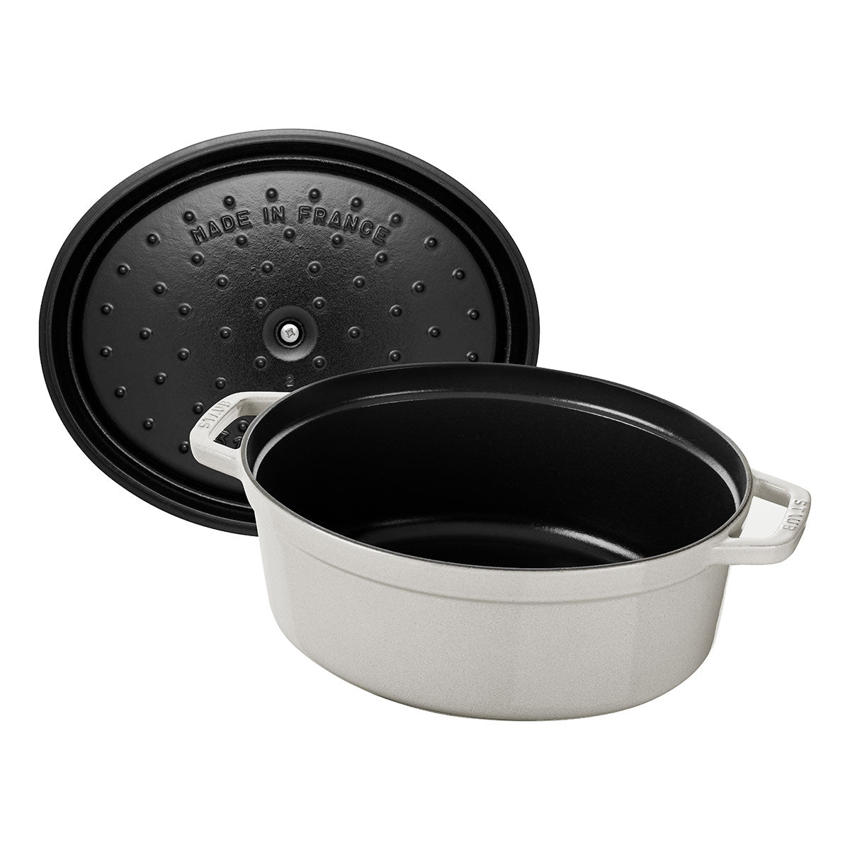 Cocotte Gryte 27 cm / 3,2l, Oval, White Truffle, Støpejern - STAUB 🇫🇷 - GRYTE - Me & Max AS