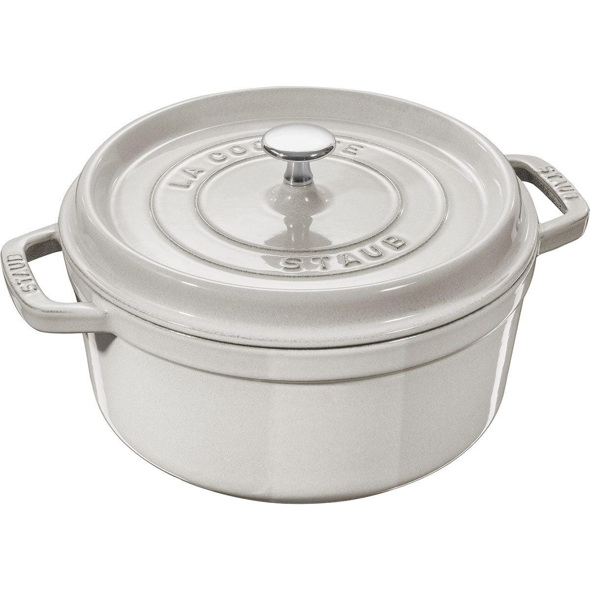 Cocotte Gryte 28 cm / 6,75 l, Rund, White Truffle, Støpejern - STAUB 🇫🇷 - GRYTE - Me & Max AS