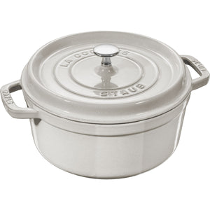 Cocotte Gryte 28 cm / 6,75 l, Rund, White Truffle, Støpejern - STAUB 🇫🇷 - GRYTE - Me & Max AS