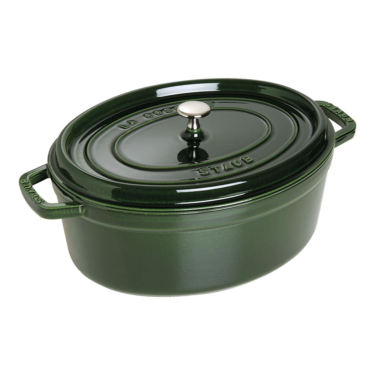 Cocotte Gryte 33cm / 6,7l, Oval, Basilikumgrønn, Støpejern - STAUB 🇫🇷 - GRYTE - Me & Max AS