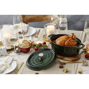Cocotte Gryte 33cm / 6,7l, Oval, Basilikumgrønn, Støpejern - STAUB 🇫🇷 - GRYTE - Me & Max AS