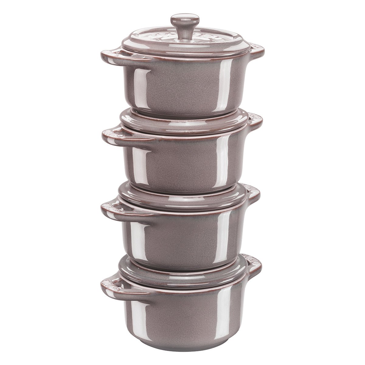 Mini Cocotte, 4 stk, 10 cm, antikk grå, keramikk - STAUB CERAMIC 🇫🇷 - KERAMIKK - Me & Max AS