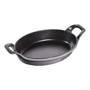 Ovnsform 21cm, oval, grafittgrå, støpejern - STAUB OVNSFORM 🇫🇷 - KERAMIKK - Me & Max AS