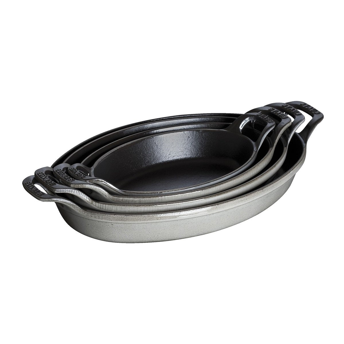 Ovnsform 21cm, oval, grafittgrå, støpejern - STAUB OVNSFORM 🇫🇷 - KERAMIKK - Me & Max AS