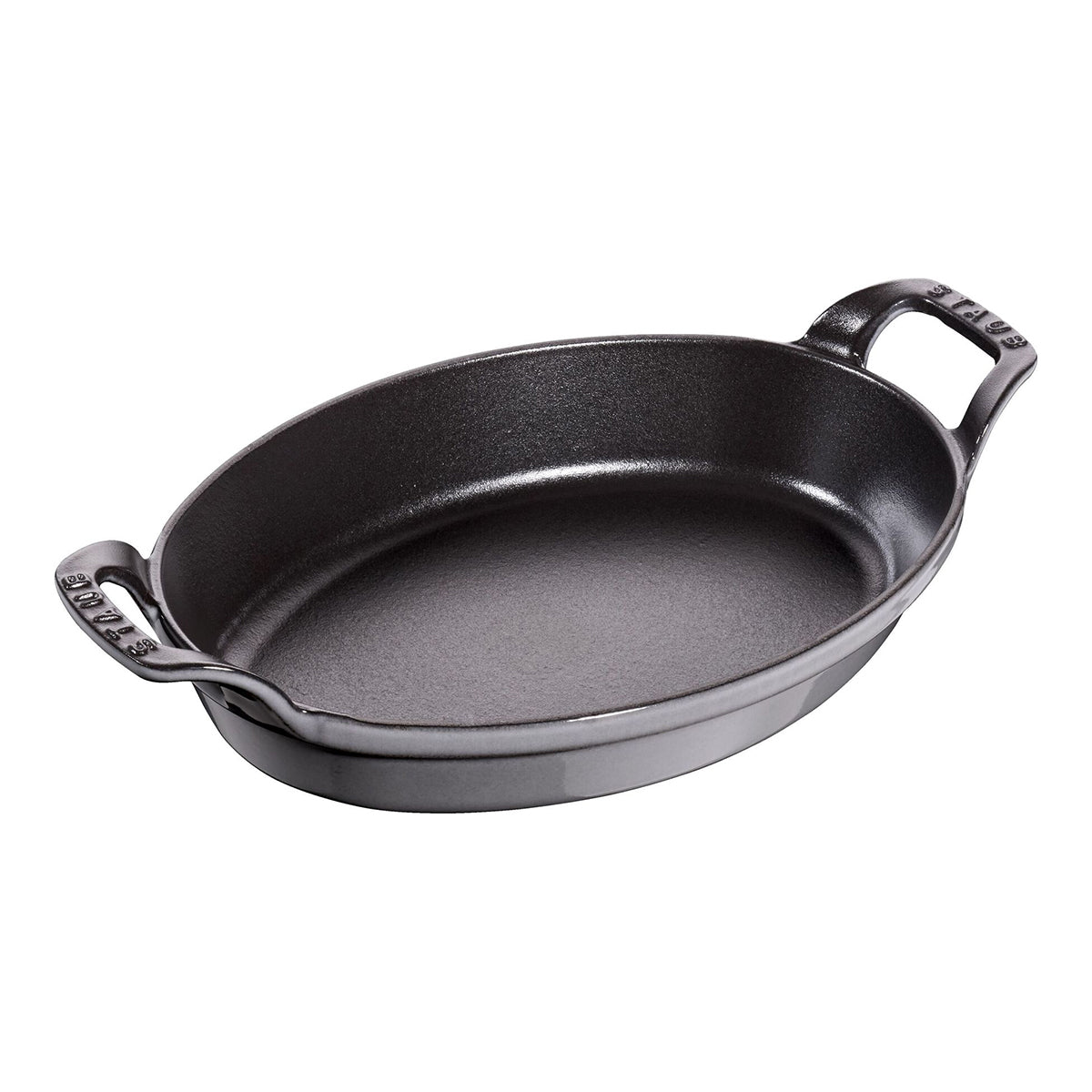 Ovnsform 24cm, oval, grafittgrå, støpejern - STAUB OVNSFORM 🇫🇷 - KERAMIKK - Me & Max AS