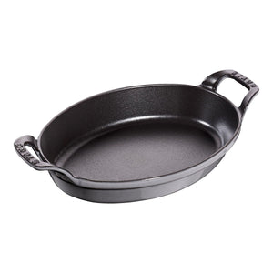 Ovnsform 24cm, oval, grafittgrå, støpejern - STAUB OVNSFORM 🇫🇷 - KERAMIKK - Me & Max AS