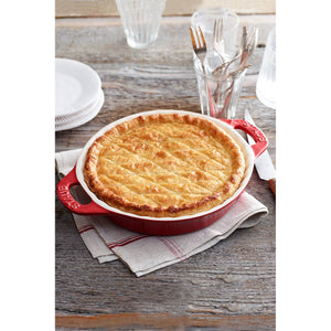 Pie form. 28cm, rød, keramikk - STAUB OVNSFORM 🇫🇷 - KERAMIKK - Me & Max AS