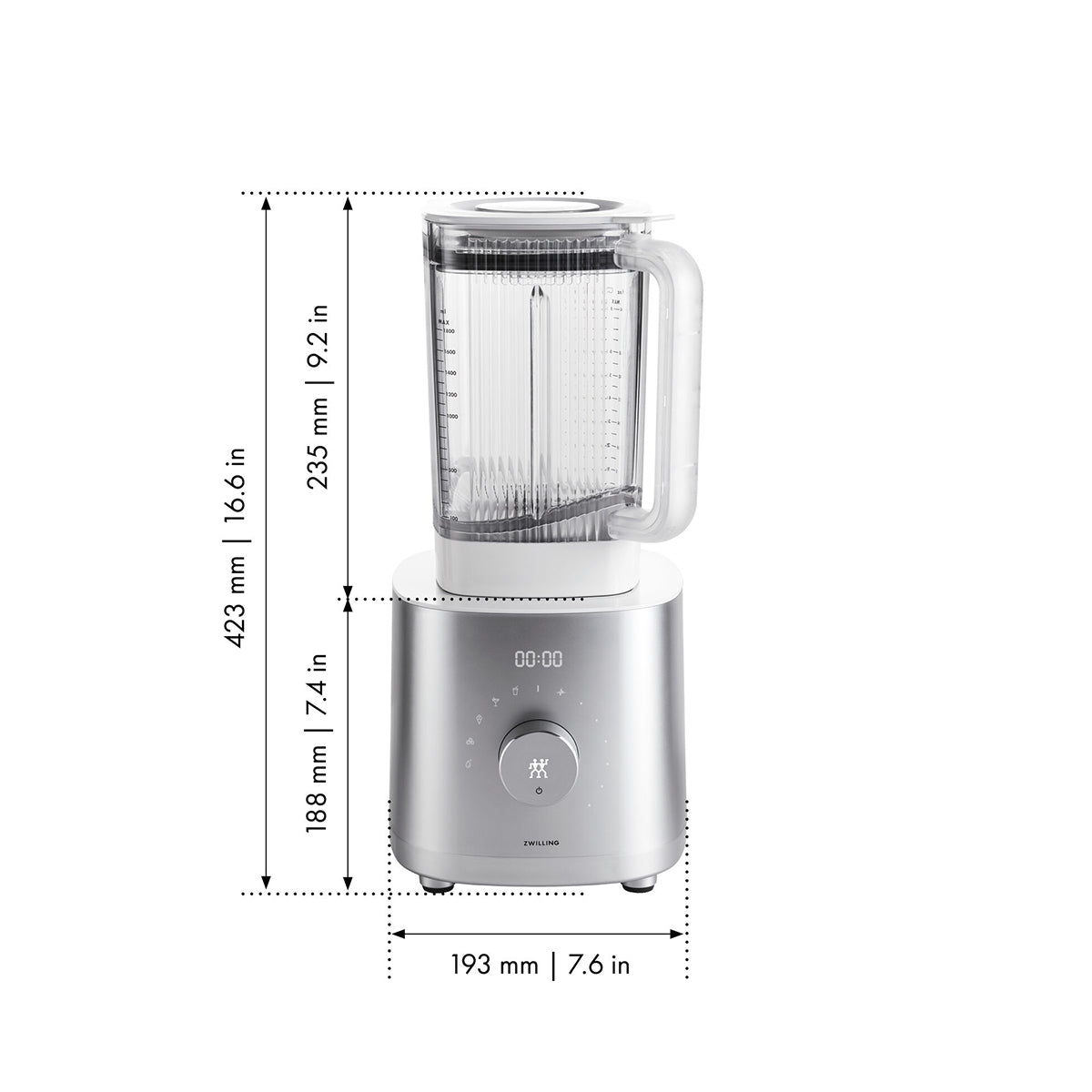 Power Blender, 1,8l, 1.600W, Sølvfarget - ZWILLING ENFINIG - KJØKKENYTSTYR - Me & Max AS