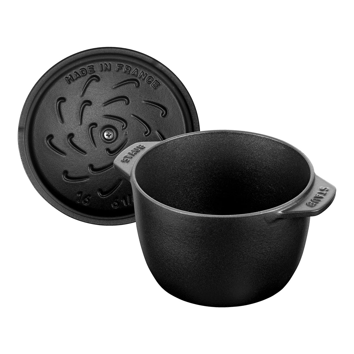 Ris - Cocotte 16cm / 1,7l, Rund, svart, Støpejern - STAUB 🇫🇷 - GRYTE - Me & Max AS