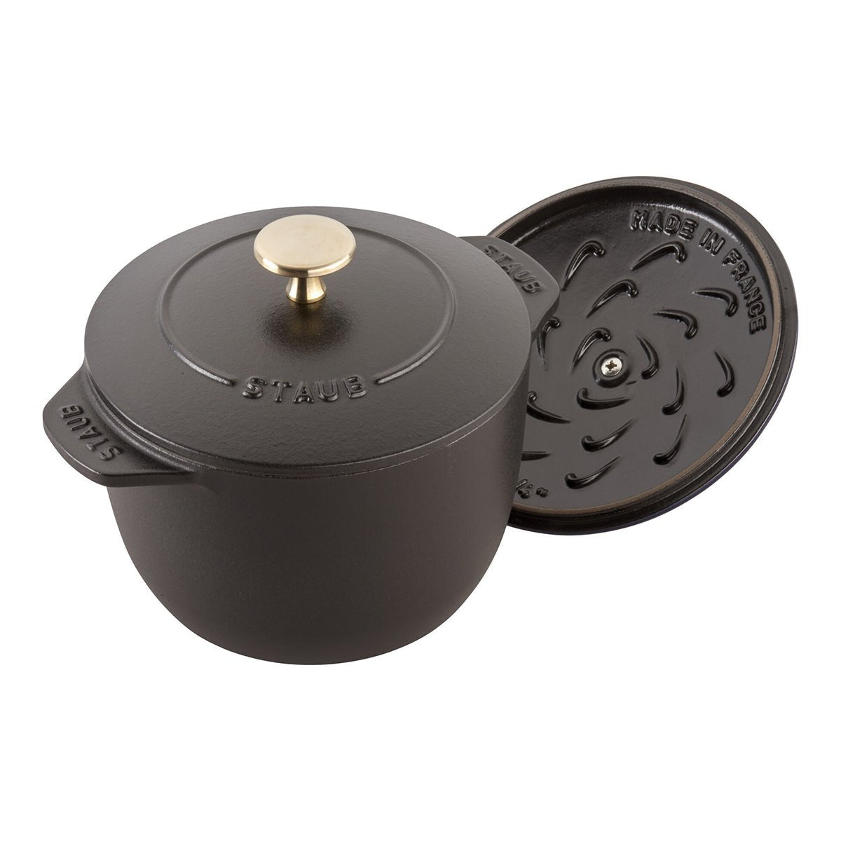 Ris - Cocotte 16cm / 1,7l, Rund, svart, Støpejern - STAUB 🇫🇷 - GRYTE - Me & Max AS