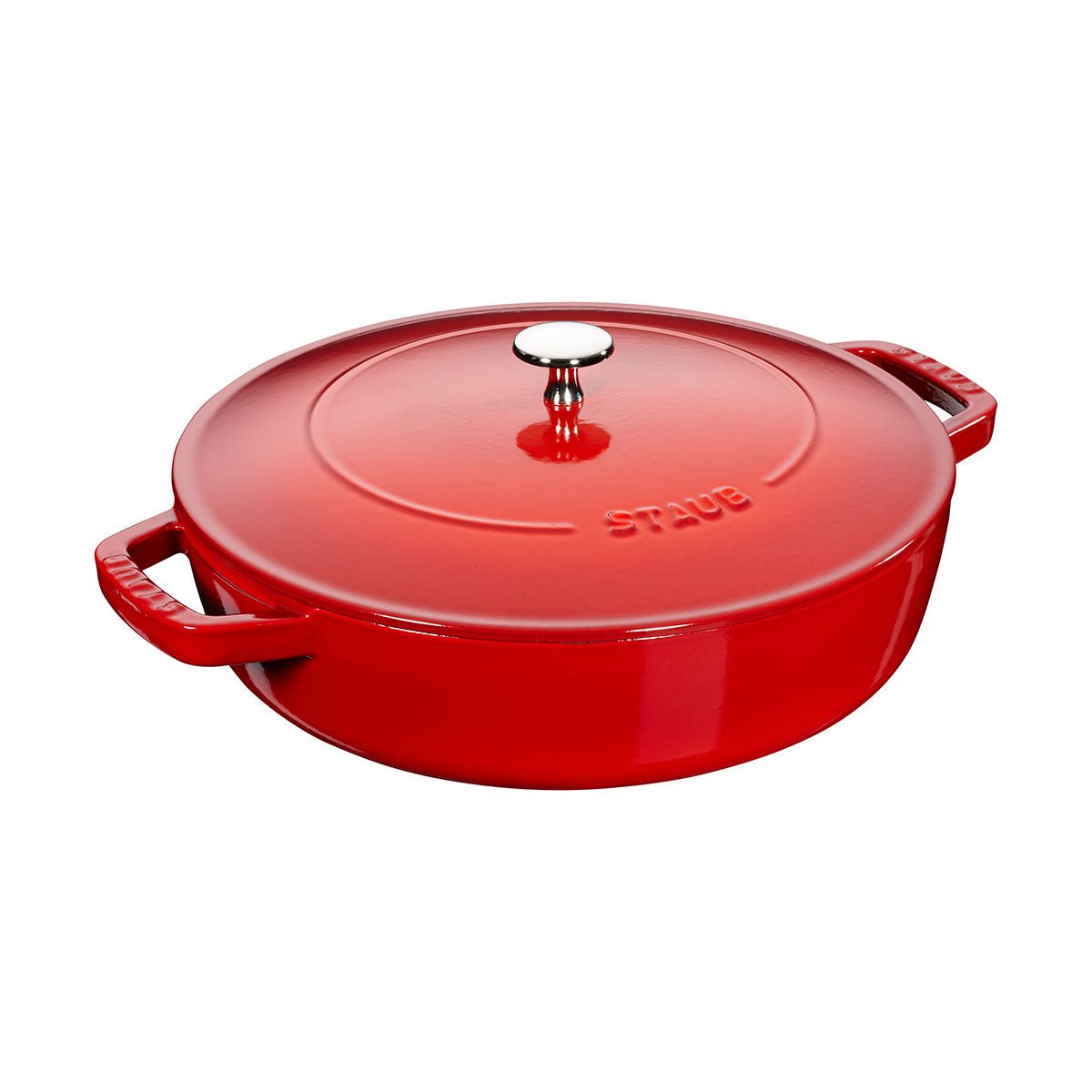 Sautepanne Chistera 24 cm / 2,4l, rund, Kirsebærrød, støpejern - STAUB 🇫🇷 - GRYTE - Me & Max AS