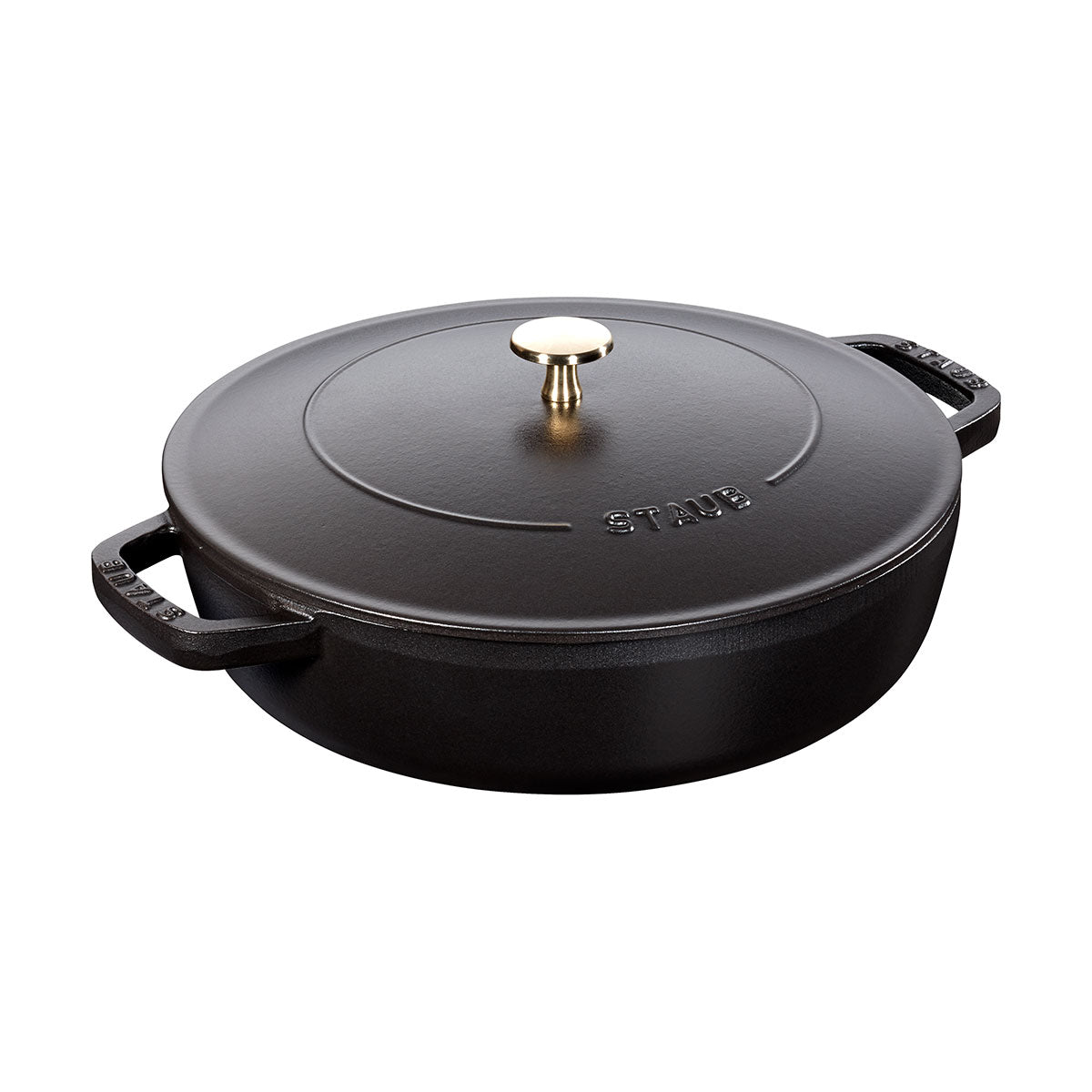 Sautepanne Chistera 24 cm / 2,4l, rund, Svart, støpejern - STAUB 🇫🇷 - GRYTE - Me & Max AS