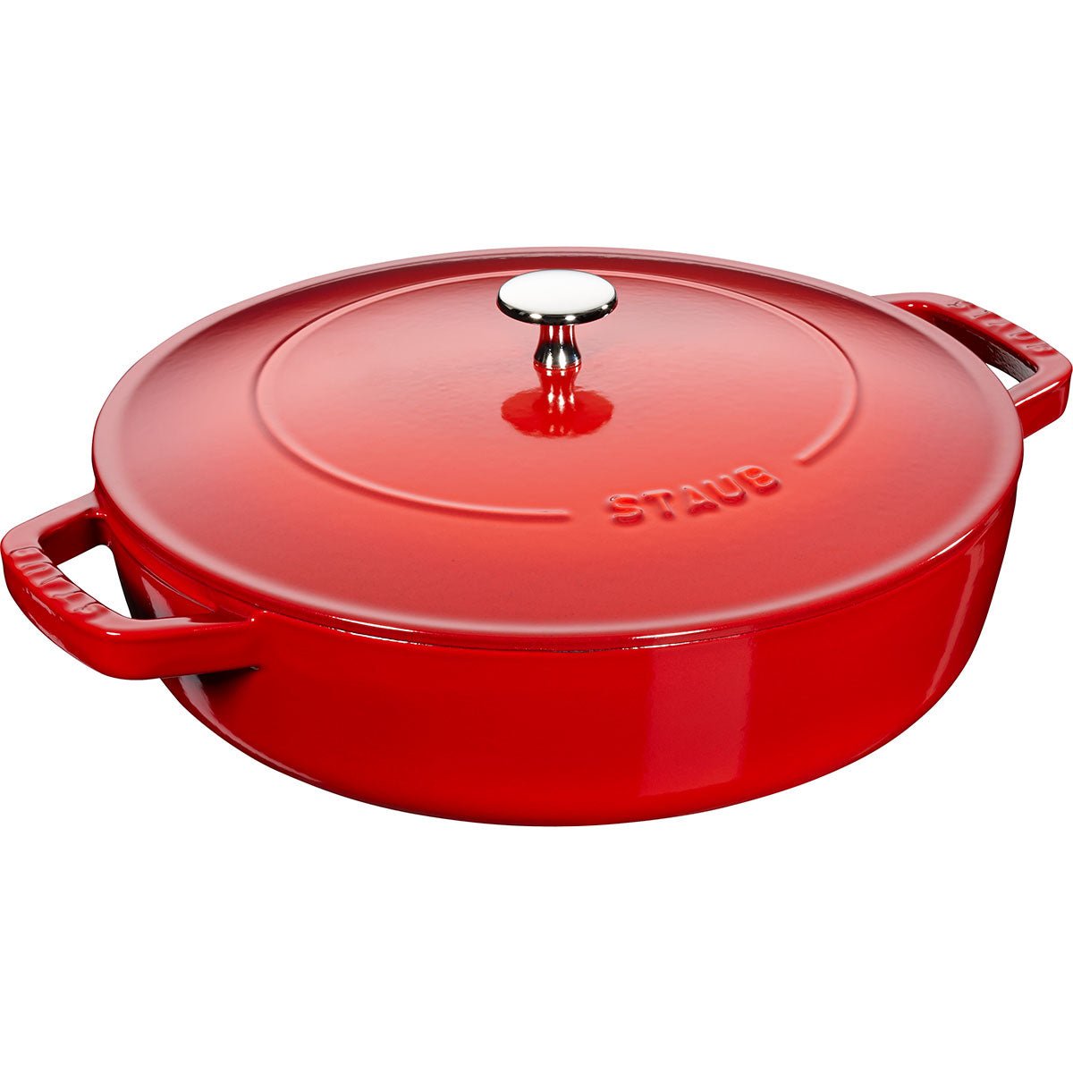 Sautepanne Chistera 28 cm / 3.7l, rund, Kirsebærrød, støpejern - STAUB 🇫🇷 - GRYTE - Me & Max AS