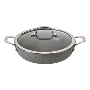 Traktørpanne med 2 håndtak og lokk, 28cm, aluminium, titanforsterket keramisk - BALLARINI SALINA - STEKEPANNE - Me & Max AS