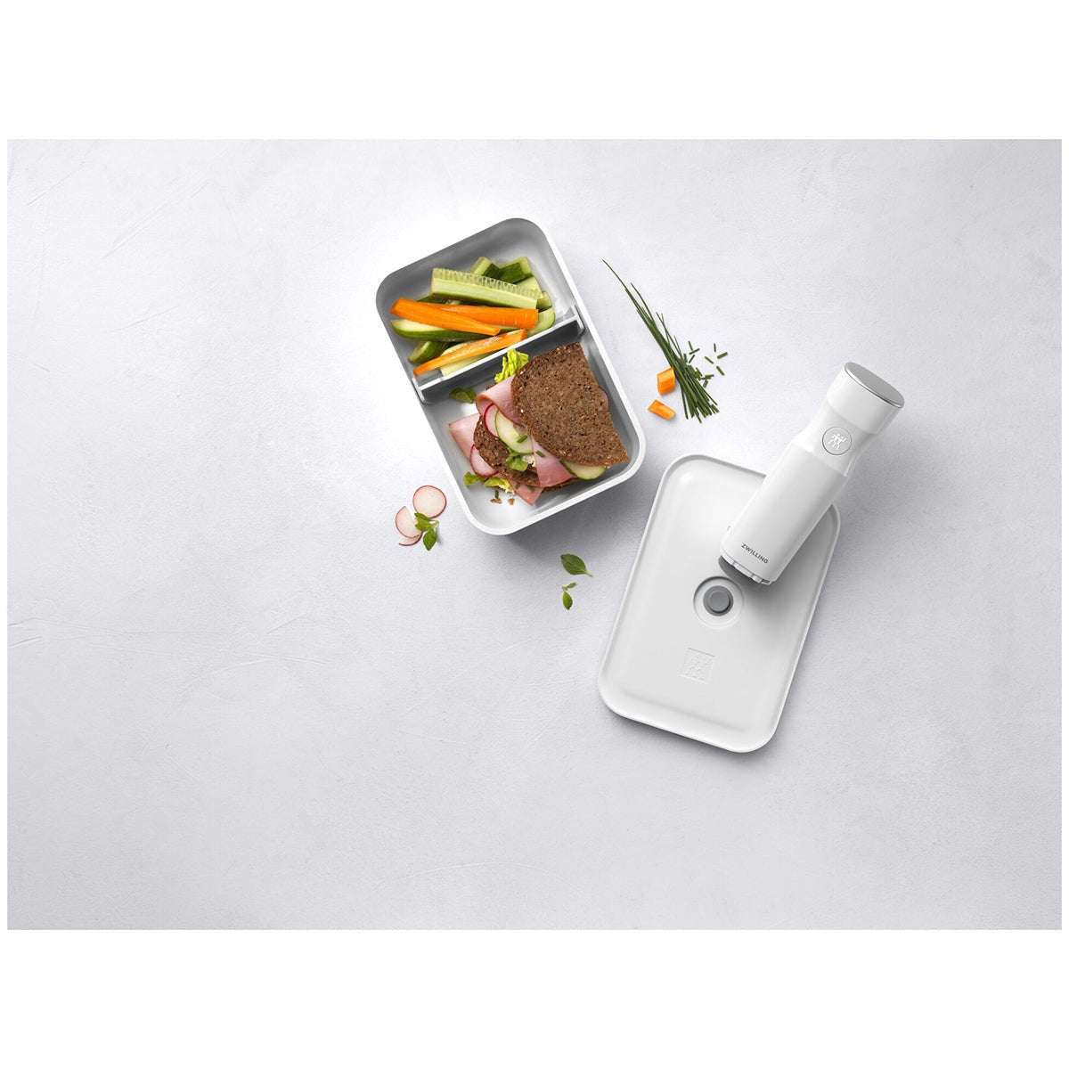 Vakuum matboks L, 1.700ml, Plast, Semitransparent - grå - ZWILLING FRESH - VAKUUM - Me & Max AS