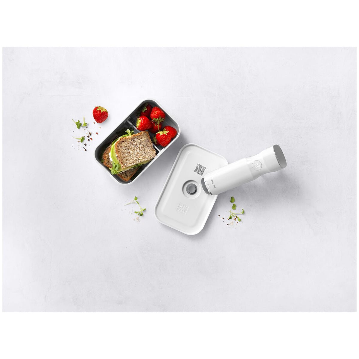 Vakuum matboks M, 850ml, Plast, Semitransparent - grå - ZWILLING FRESH - VAKUUM - Me & Max AS