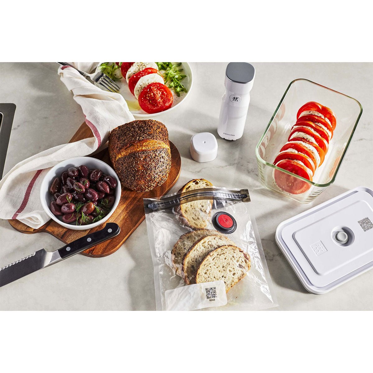 Vakuum startpakke, Glass / S/M, 7 deler, Hvit - ZWILLING FRESH - VAKUUM - Me & Max AS