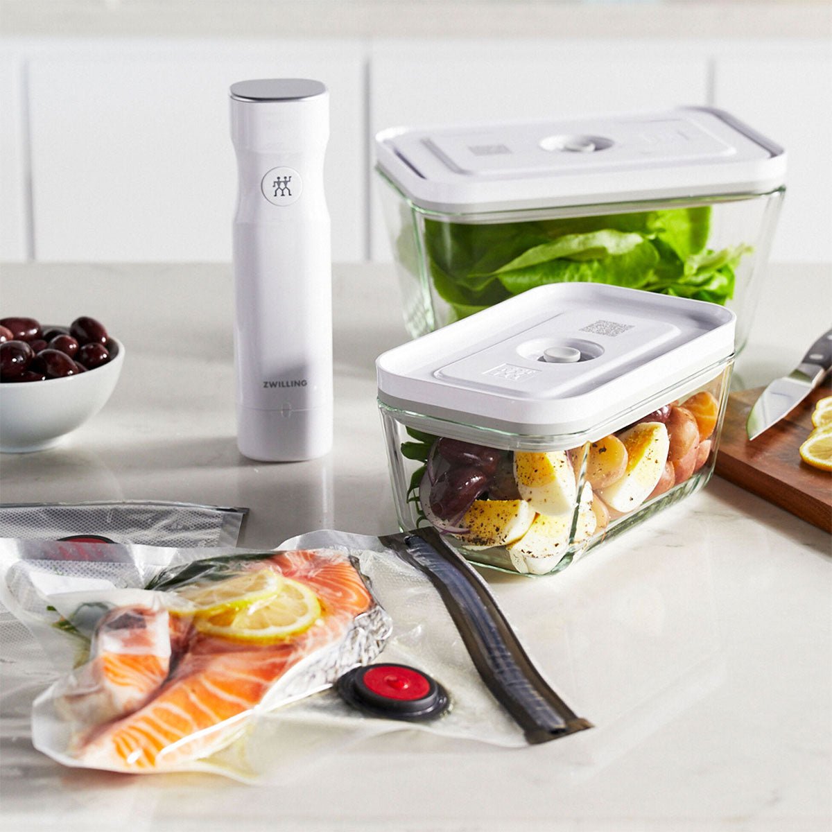 Vakuum startpakke, Glass / S/M, 7 deler, Hvit - ZWILLING FRESH - VAKUUM - Me & Max AS