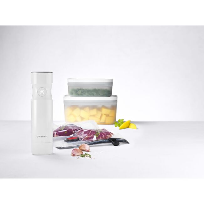 Vakuum startpakke, Plast / S/M, 7 deler, Hvit - ZWILLING FRESH - VAKUUM - Me & Max AS