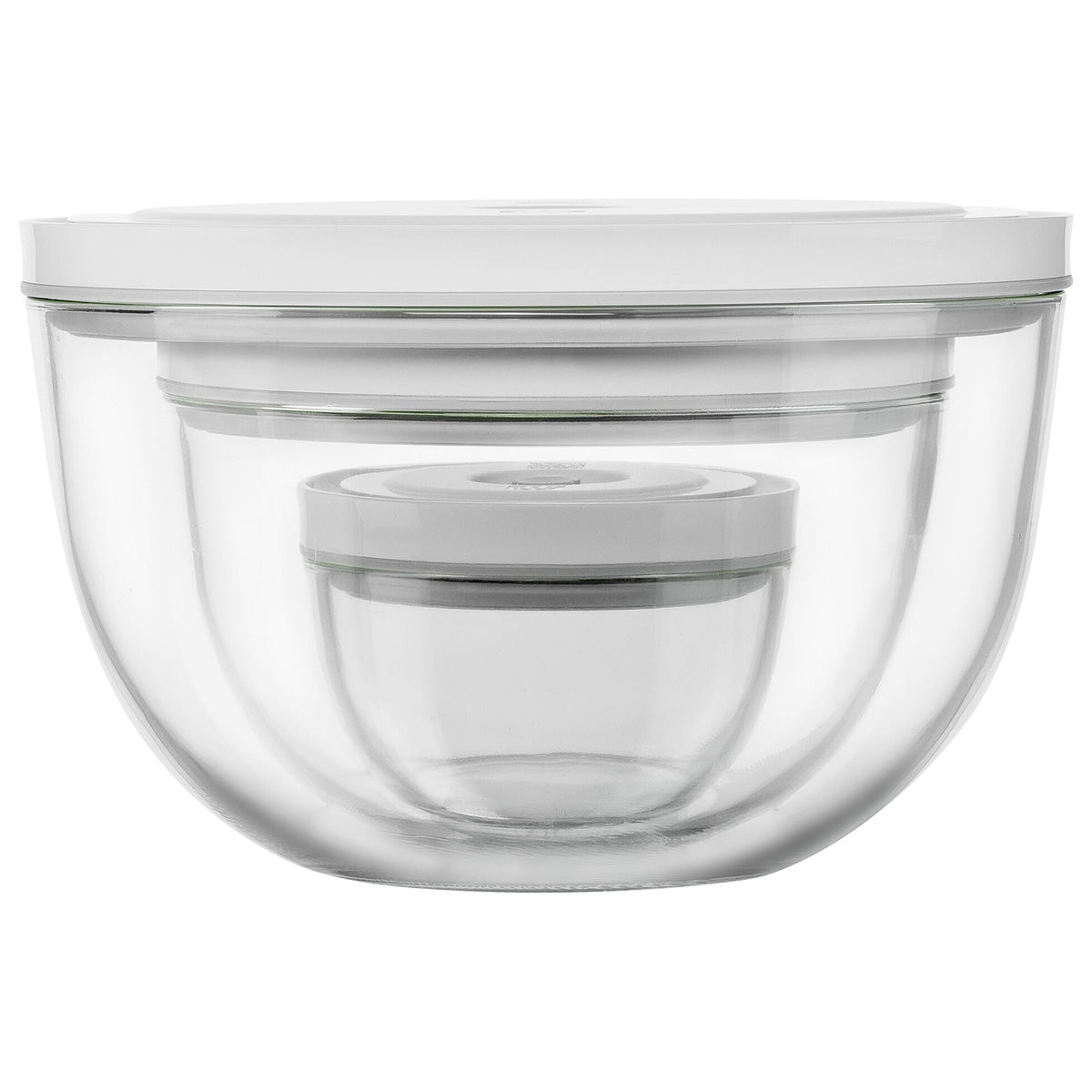 Vakuumskålsett med vakuumlokk S/M/L / 6 - deler, Glass, Hvit - ZWILLING FRESH - VAKUUM - Me & Max AS