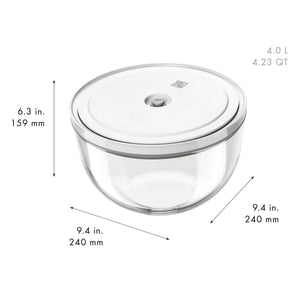 Vakuumskålsett med vakuumlokk S/M/L / 6 - deler, Glass, Hvit - ZWILLING FRESH - VAKUUM - Me & Max AS