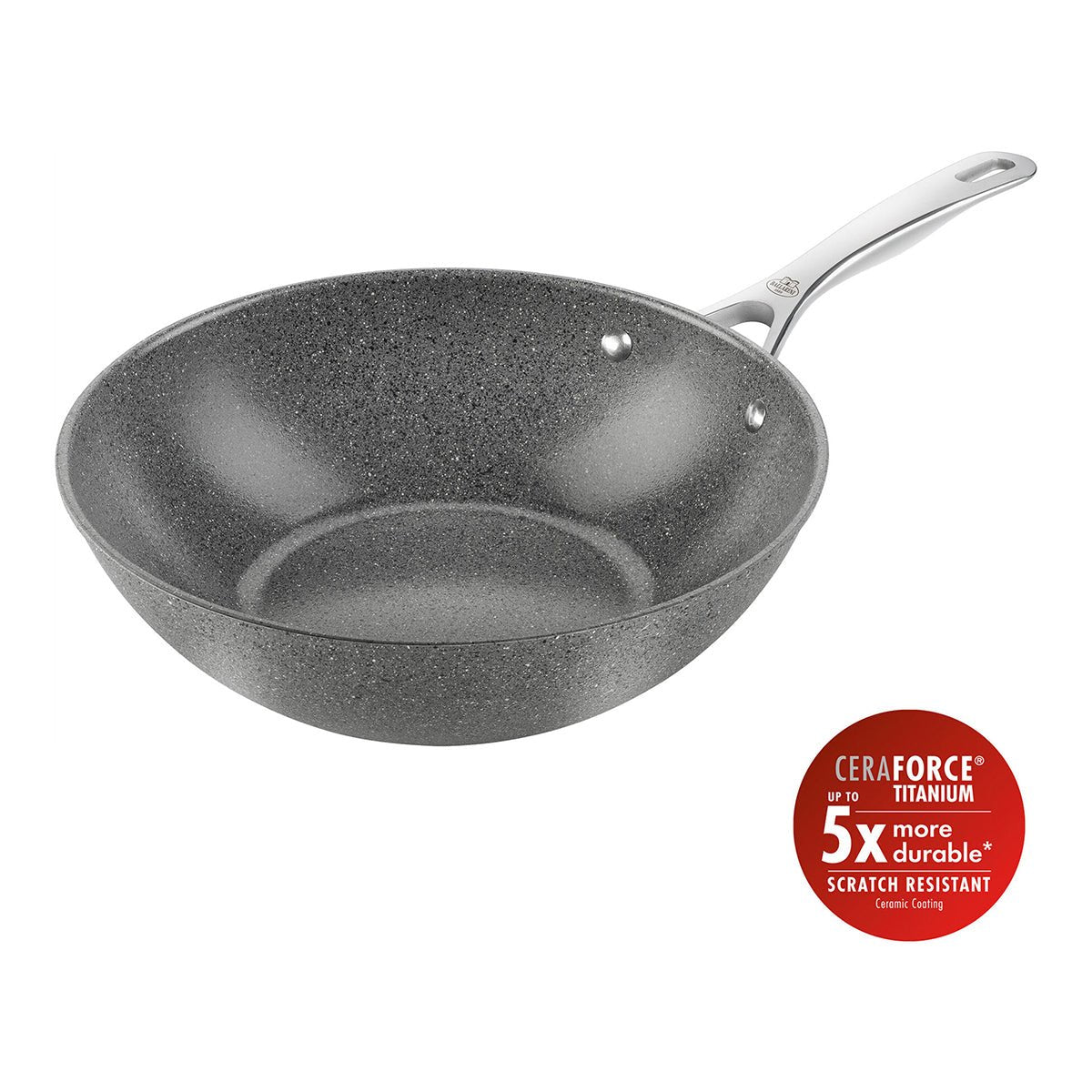 Wok 30cm, aluminium, titanforsterket keramisk non - stick - belegg - BALLARINI SALINA CERAMIC - STEKEPANNE - Me & Max AS